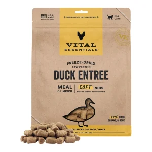 Vital Essentials Cat Freeze-Dried Raw Grain-Free Duck Entree & Mixer Soft Nibs 12 oz