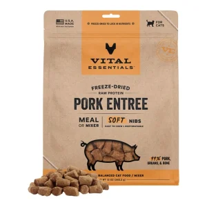 Vital Essentials Cat Freeze-Dried Raw Grain-Free Pork Entree & Mixer Soft Nibs 12 oz