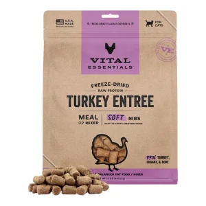 Vital Essentials Cat Freeze-Dried Raw Grain-Free Turkey Entree & Mixer Soft Nibs 12 oz