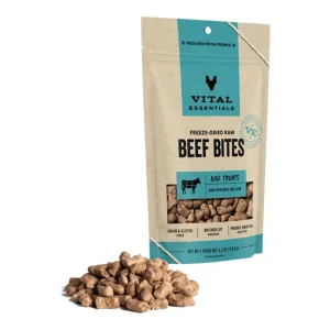 Vital Essentials Dog Freeze-Dried Dog Treat Bites Beef, 6.2 oz