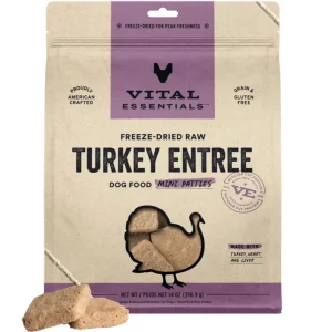 Vital Essentials Dog Freeze-Dried Mini Patties Turkey, 14 oz
