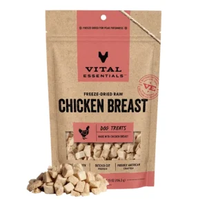 Vital Essentials Dog Freeze-Dried Raw Grain-Free Chicken Breast Dog Treats, 3.75 oz