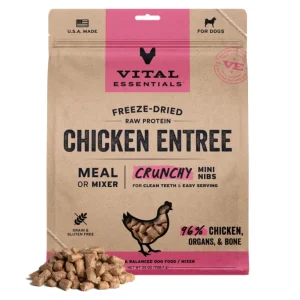 Vital Essentials Dog Freeze-Dried Raw Grain-Free Chicken Entree Mini Nibs, 25 oz