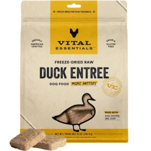 Vital Essentials Dog Freeze-Dried Raw Grain-Free Duck Entree Mini Patties 14 oz