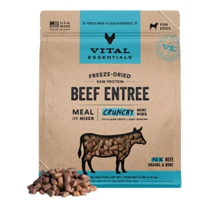 Vital Essentials Grain-Free Freeze-Dried Raw Beef Entree & Mixer Dog Food Mini Nibs, 3 lb
