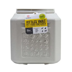 Vittles Vault Outback Paw Print Pet Wet Dog Food Container White 25 lb