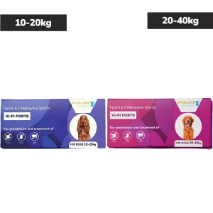 Vivaldis Vi-Fi Forte Tick & Flea Control Spot On for Dogs 10 to 20 kg and 20 to 40 kg Combo