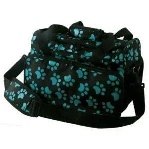 Wahl Paw Print Tote Bag, Black with Turquoise Paws