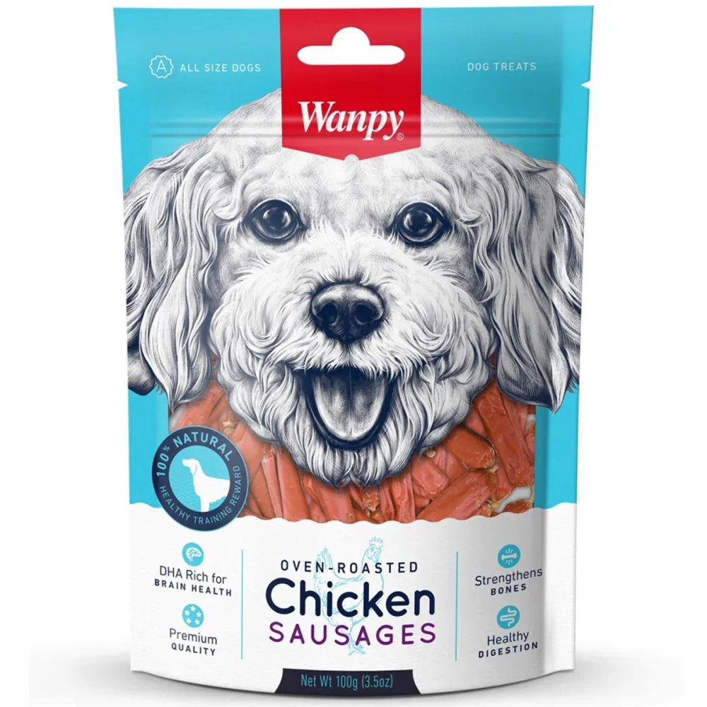 Wanpy Oven Roasted Chicken Sausages Dog Treats