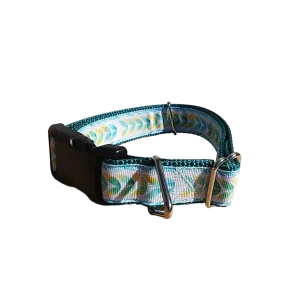 Watercolor Leaves Nylon Dog Collar