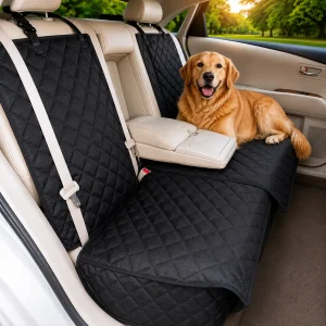 Waterproof Dog Car Seat Cover with Middle Armrest Access