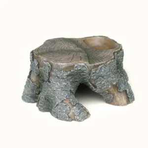 Weco Wecorama Sleepy Hollows Pine Stump Den Terrarium Ornament, Gray/Brown, Small
