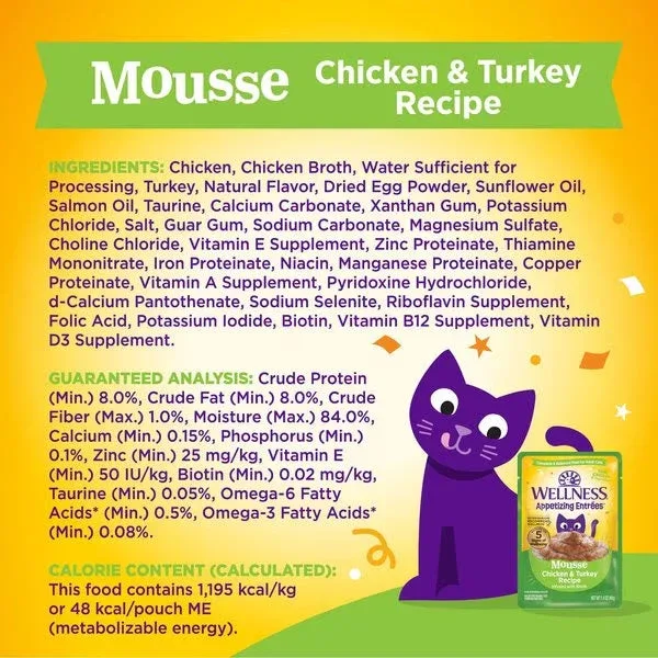 Wellness Appetizing Entrees Chicken & Turkey Mousse Cat (1.4oz) - Image 2