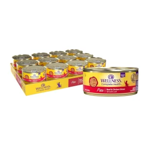 Wellness Cat Complete Health Grain-free Beef Chicken Pate, 5.5 oz each, Case of 24