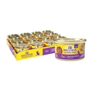 Wellness Cat Complete Health Grain-free Turkey Salmon Pate, 3 oz each, Case of 24