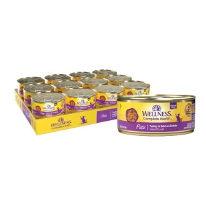 Wellness Cat Complete Health Grain-free Turkey Salmon Pate, 5.5 oz each, Case of 24