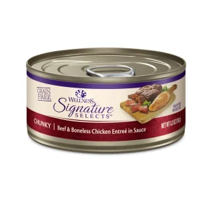 Wellness Cat Core Signature Select Chunky Beef Chicken Entrée, 5.3 oz each, Case of 12