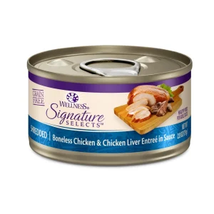 Wellness Cat Core Signature Select Shredded Chicken Liver Entrée, 5.3 oz each, Case of 12