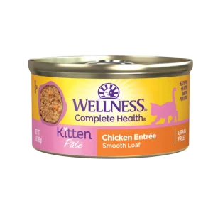 Wellness Complete Health Kitten Wet Cat Food - Grain-Free Chicken Pate, 3 oz each, Case of 24