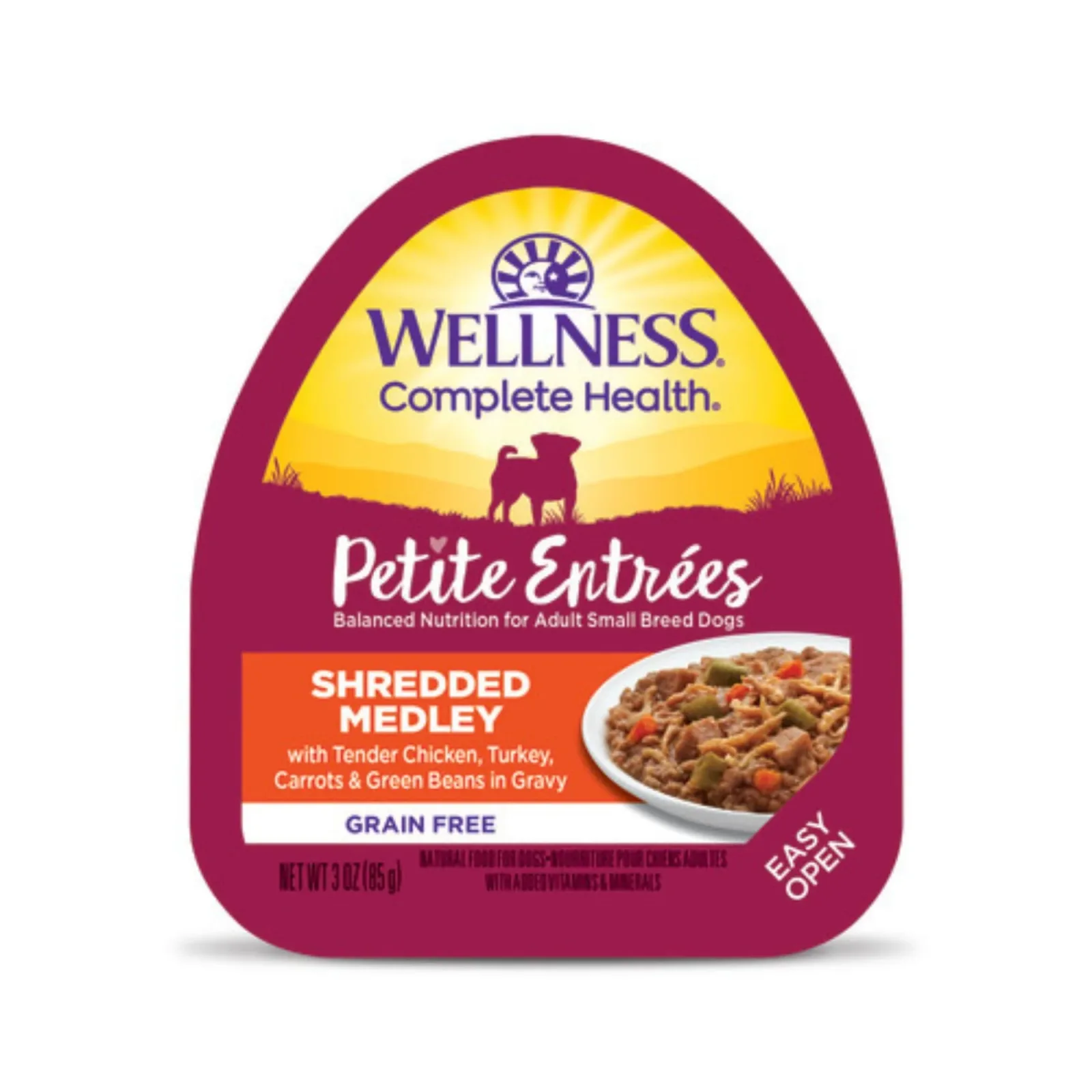Wellness Complete Health Petite Entrées Shredded Medly Tender Chicken Turkey Carrot Green Bean 3 oz. 12 ct
