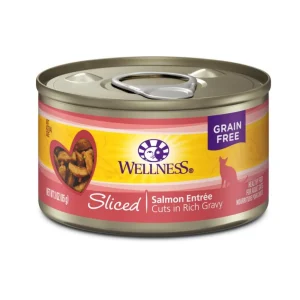 Wellness Complete Health Sliced Salmon Entree Wet Cat Food, 3 oz each, Case of 24