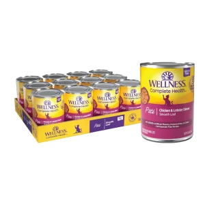 Wellness Complete Health Wet Cat Food - Chicken and Lobster Pate, 12.5 oz each, Case of 12