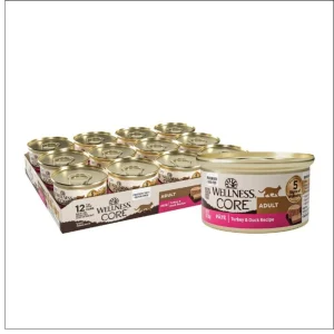Wellness CORE Cat Grain-Free Wet Cat Food - Turkey and Duck Pate, 3 oz, 12 ct