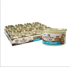 Wellness CORE Cat Grain-Free Wet Cat Food - Whitefish, Salmon and Herring Pate, 3 oz, 12 ct