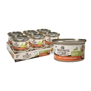 Wellness CORE+ Immune Health Wet Cat Food - Chicken and Turkey Grain-Free Pate, 2.8 oz, 12 ct