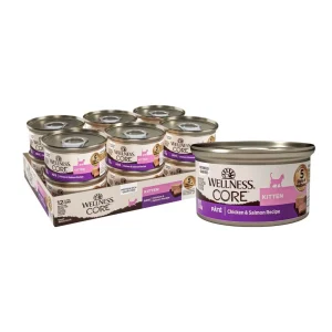 Wellness CORE Kitten Wet Cat Food - Chicken and Salmon Grain-Free Pate, 3 oz, 12 ct
