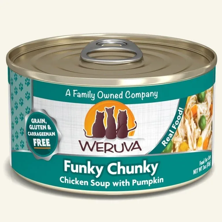 Weruva Cat Funky Chunky Chicken Soup with Pumpkin, 3 oz each, Case of 24