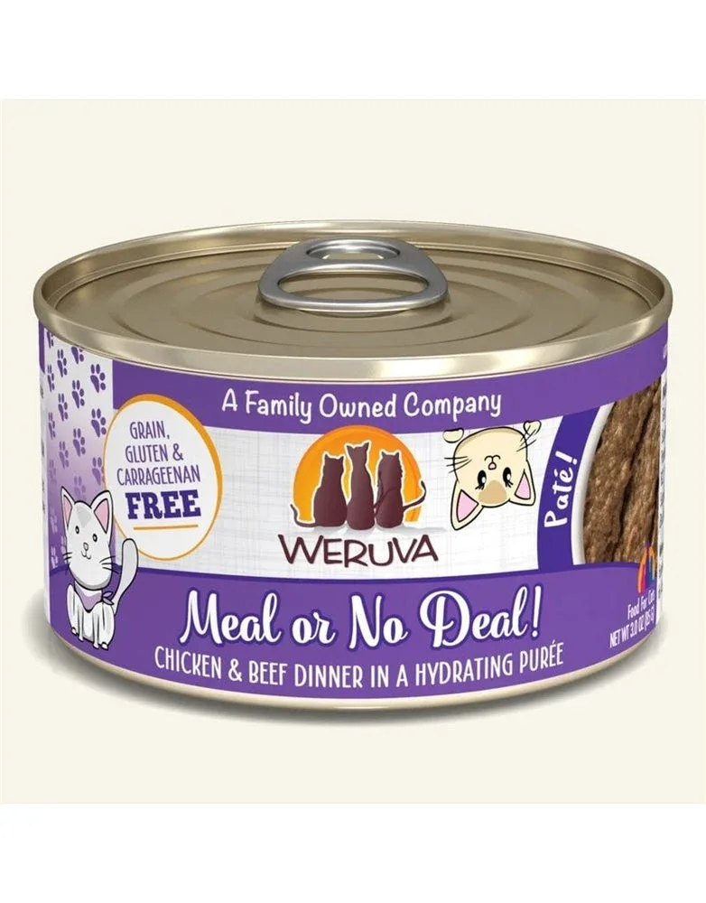 Weruva Cat Pate Meal or No Deal! Chicken and Beef Dinner, 3 oz 8 ct