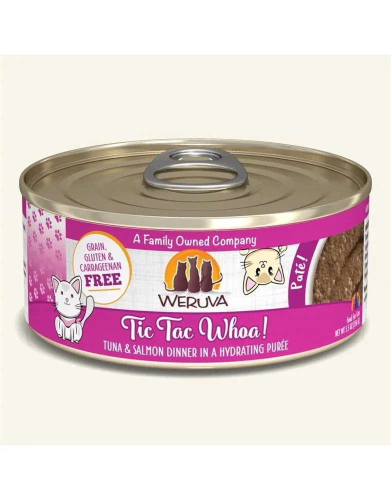 Weruva Cat Pate Tic Tac Whoa! Tuna and Salmon Dinner 5.5 oz. 8 ct