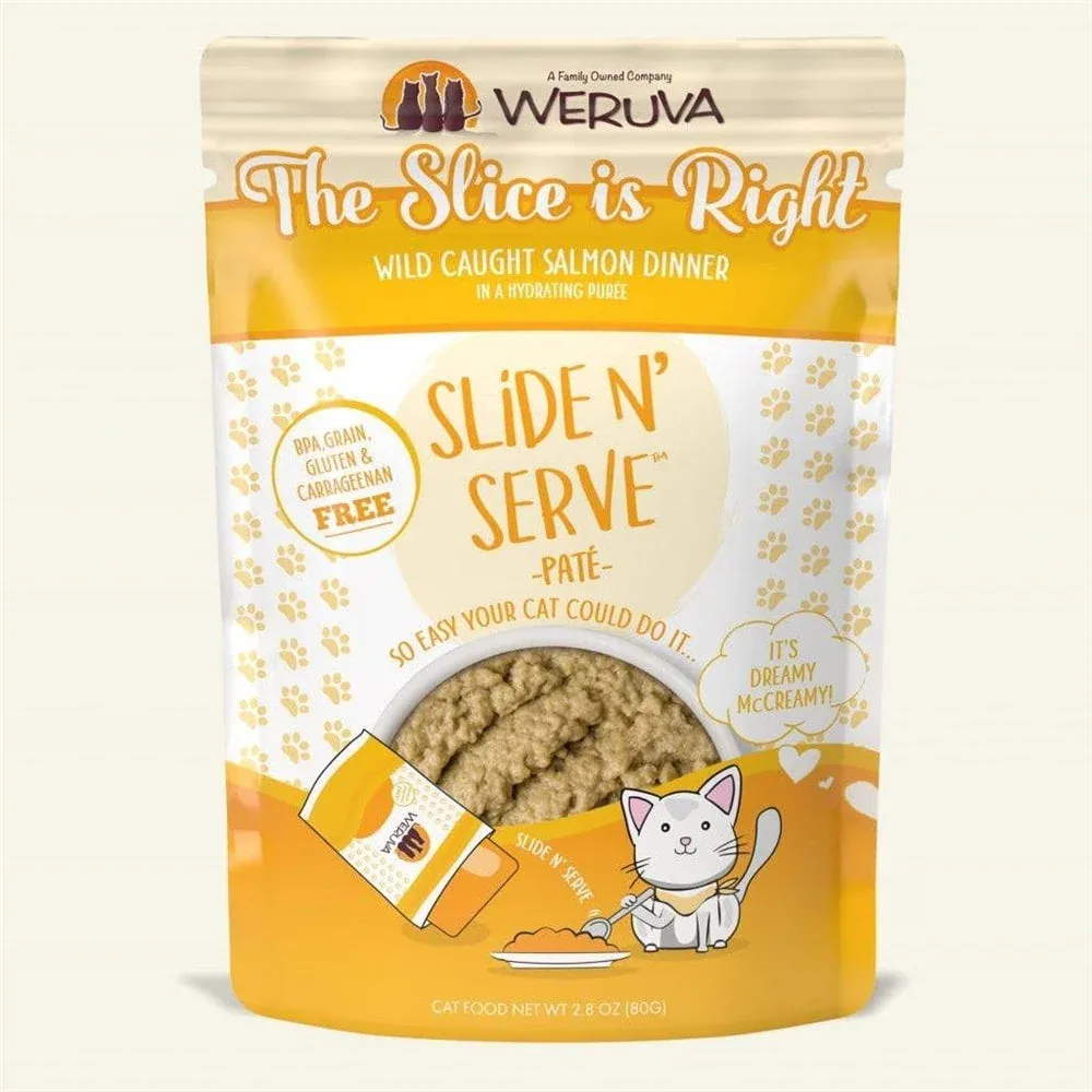 Weruva Cat Pates The Slice is Right Wild Caught Salmon Dinner 2.8 oz. 12 ct