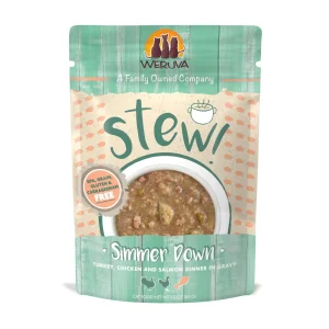 Weruva Cat Stew Simmer Dowbn Turkey Chicken and Salmon Wet Cat Food - 3 Oz Pouch - Case of 12