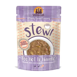 Weruva Cat Stew Too-Hot-to-Handle Chicken Duck and Salmon Wet Cat Food - 3 Oz Pouch - Case of 12