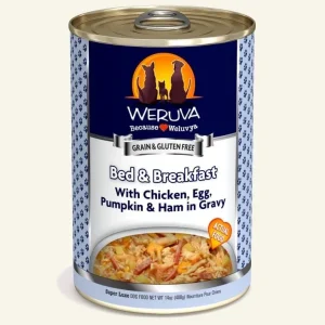 Weruva Dog Bed And Breakfast With Chicken, Egg, Pumpkin And Ham in Gravy, 14 oz each, Case of 12