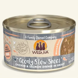 Weruva Goody Stew Shoes Chicken and Salmon Stew Wet Cat Food 2.8 oz 12 ct