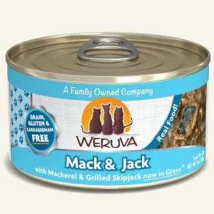 Weruva Mack and Jack with Mackerel and Grilled Skipjack in Gravy, 3 oz each, Case of 24