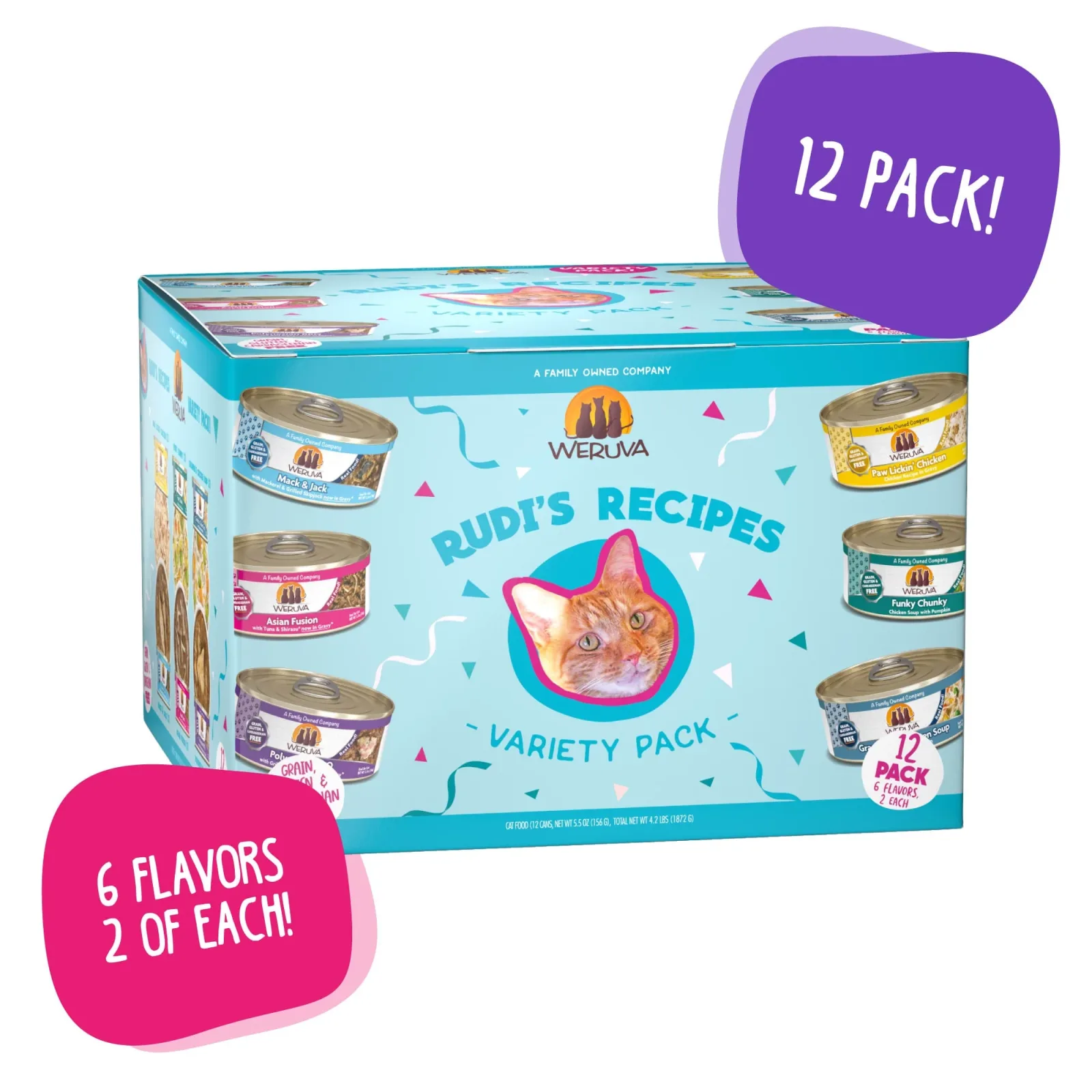 Weruva Rudi's Recipe Variety Pack Canned Cat Food - 5.5 Oz - Case of 12