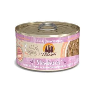 Weruva Stewbacca Chicken, Duck and Salmon Dinner in Gravy for Cats 2.8 oz 12 ct