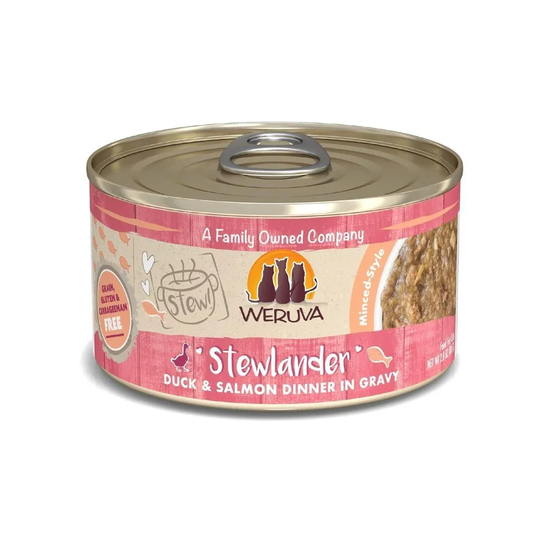 Weruva Stewlander Duck & Salmon Dinner in Gravy Wet Cat Food, 2.8 oz. 12 ct