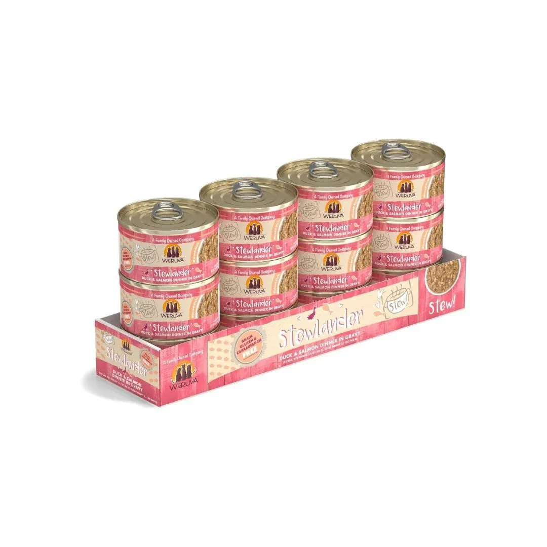 Weruva Stewlander Duck & Salmon Dinner in Gravy Wet Cat Food, 2.8 oz. 12 ct - Image 2