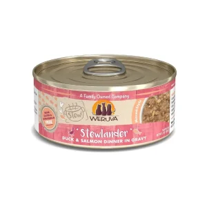Weruva Stewlander Duck & Salmon Dinner in Gravy Wet Cat Food, 5.5 oz. 8 ct