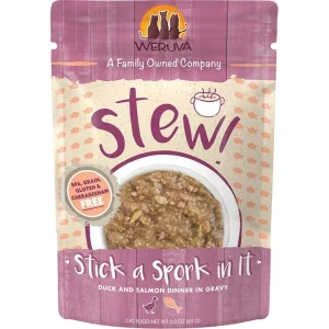 Weruva Stick a Spork in It Duck and Salmon Stew Wet Cat Food 3 oz Pouch 12 ct