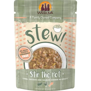 Weruva Stir The Pot Lamb, Chicken and Salmon Stew Wet Cat Food 3 oz Pouch 12 ct