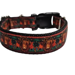 Western Highland Cow Nylon Dog Collar