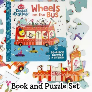 Wheels on the Bus Book & Puzzle Set