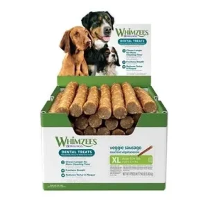Whimzees Bulk Box Veggie Sausage X-Large, 30-Count
