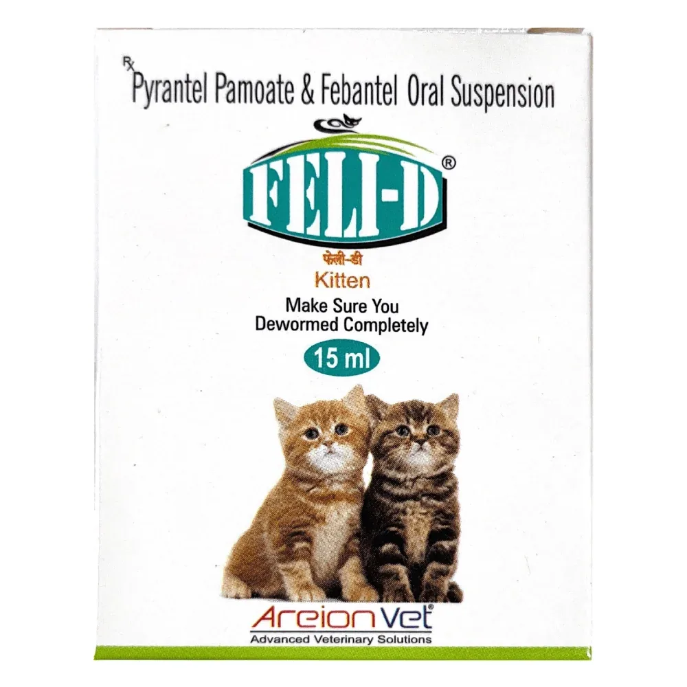 Whiskas Ocean Fish Flavour Adult Cat Dry Food (3kg) and Areion Vet Feli D Kitten Deworming Suspension (15ml) - Image 2